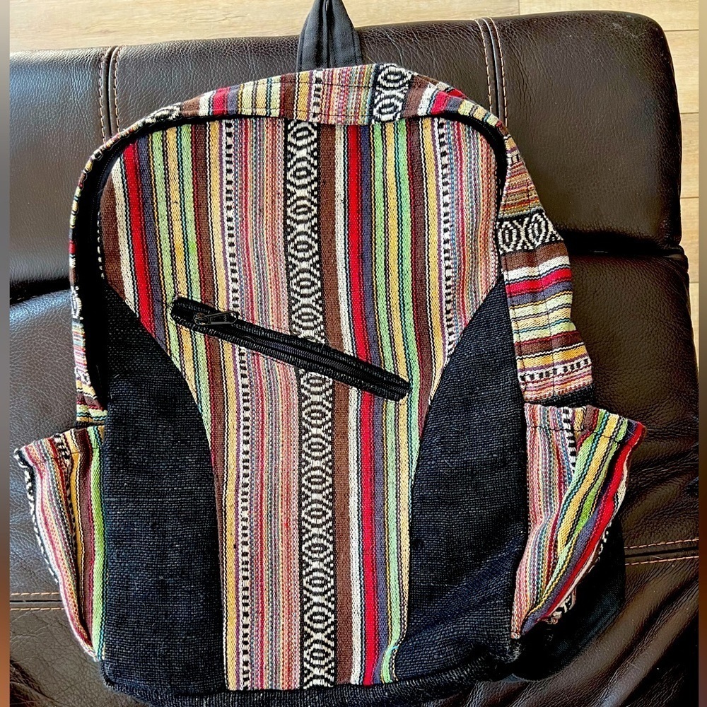 LAKHAY’S COLLECTION Boho Multicolored Cotton Backpack​​​​​​